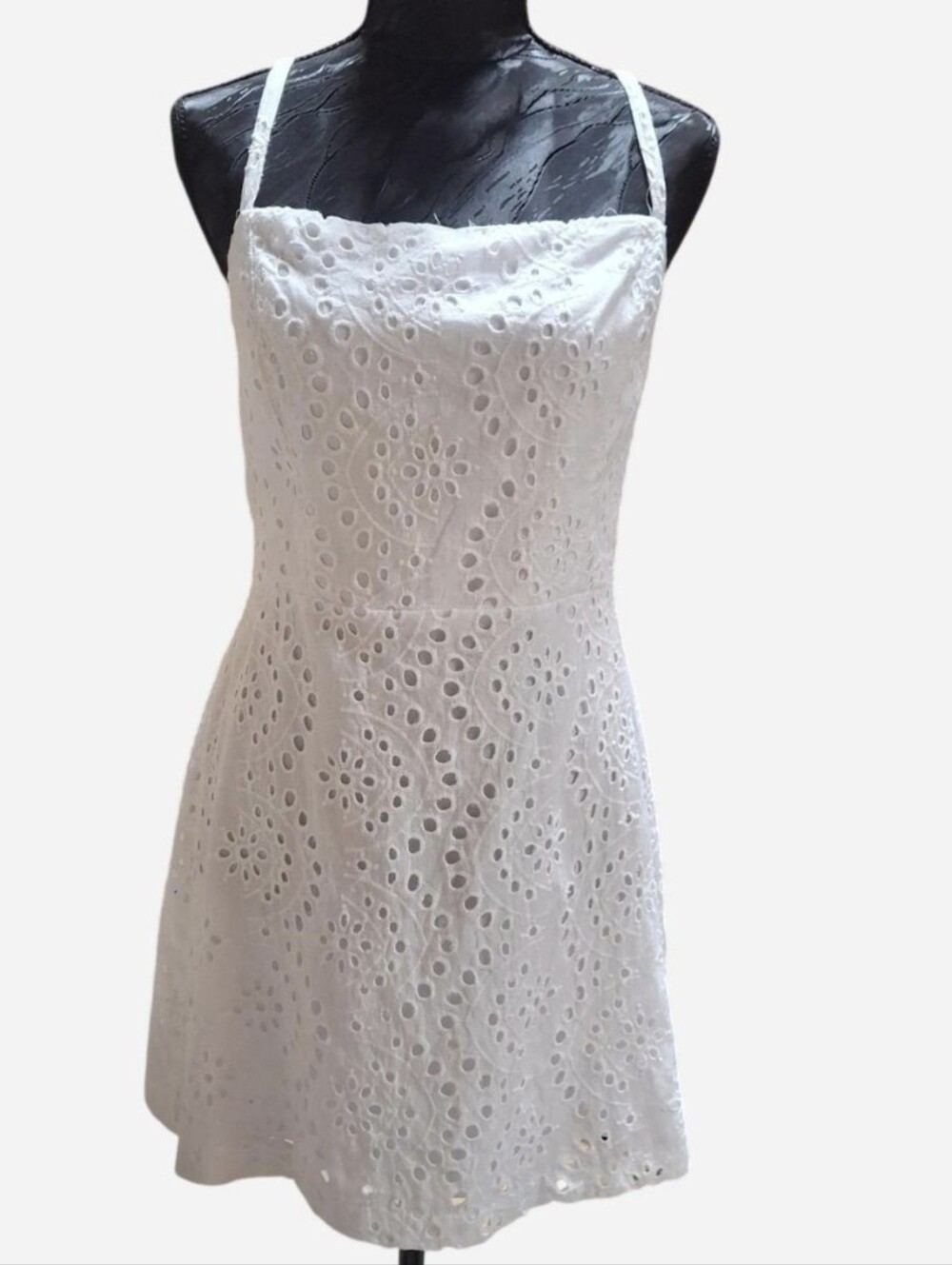 Kimchi Blue White Cotton Eyelet Lace Mini Dress Size 10 UO